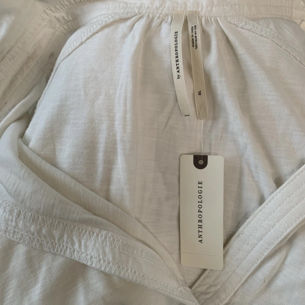 Anthropologie White Cut Out Dress XL New NWT Short Sleeve RARE SOLD OUT Cotton - Picture 9 of 11